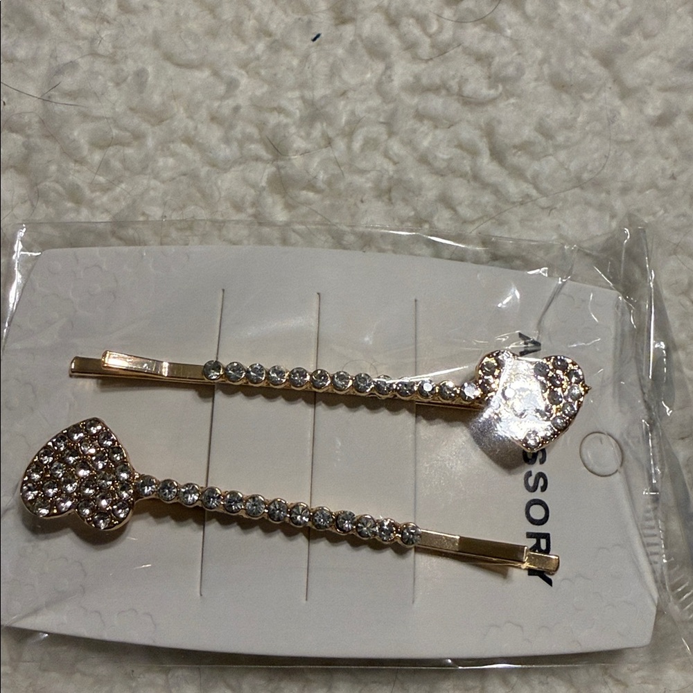 Heart Rhinestone Hair Clips Set - Picture 13 of 15